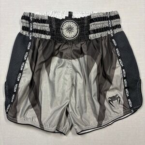 Venum Muay Thai Shorts Men Large Stone Gray Black MMA